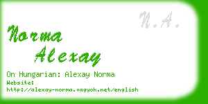 norma alexay business card